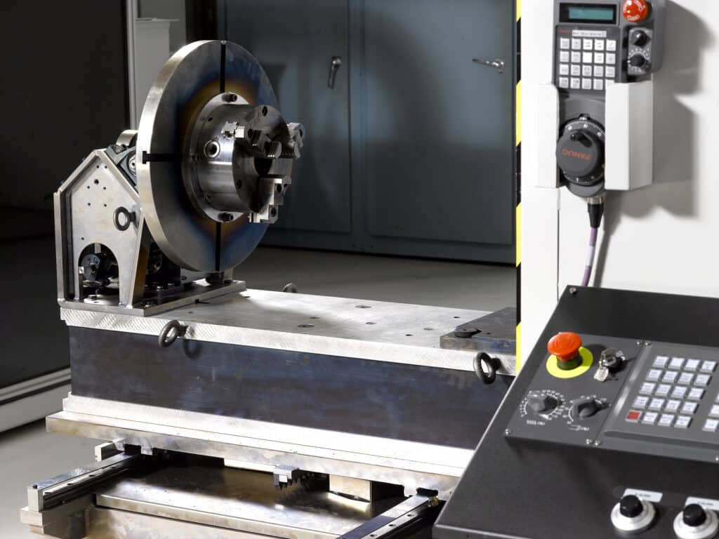Table with Chuck Tooling for EB Welder